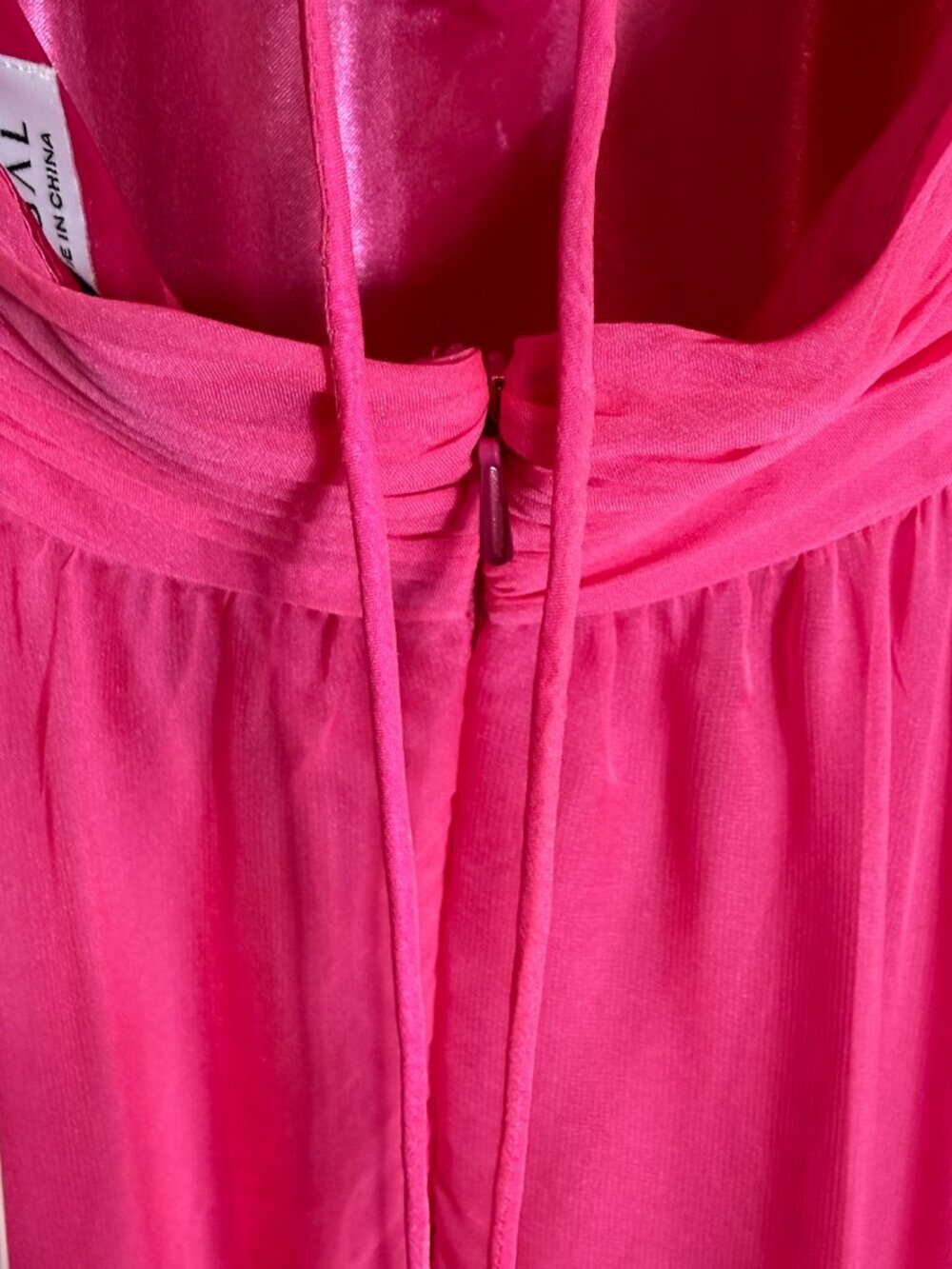 Mac Duggal Ruffle Tiered Cut-Out Chiffon Gown Womens 4 Hot Pink Formal 67911 NWT - Picture 14 of 16